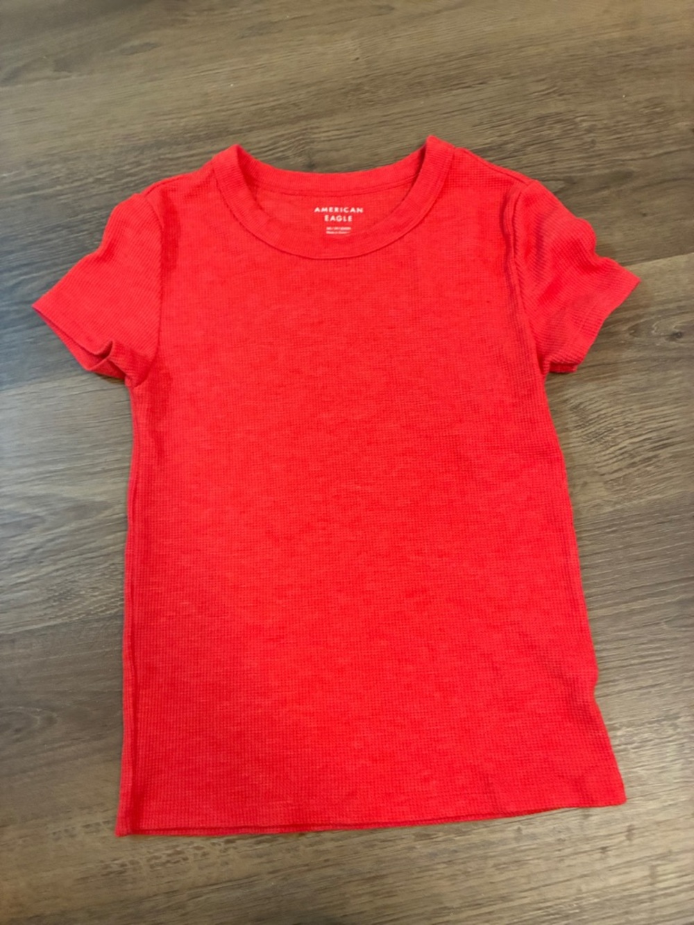 American Eagle Outfitters Kids Bright Red Ribbed Short-Sleeve Tee